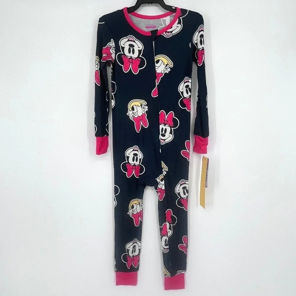 Disney Minnie Mouse Daisy Duck Toddler Girls Pajamas Sleepwear 4T Navy Pink NEW